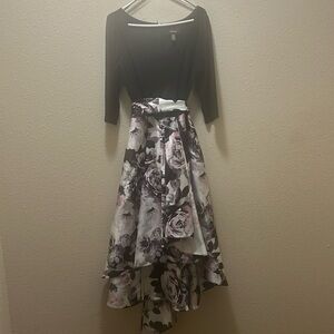 Hi Lo, dress with flowers purple true to size 16